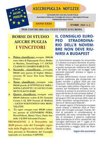 aiccrepuglia notizie di ottobre 2024 n.2