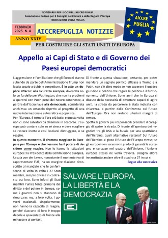 aiccrepuglia notizie di febbraio 2025 N. 4